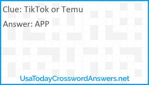TikTok or Temu Answer
