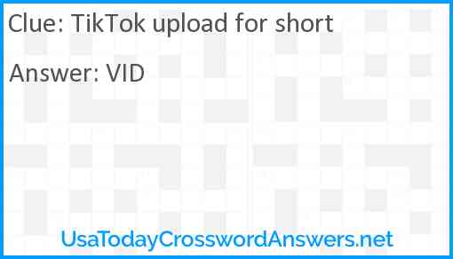 TikTok upload for short Answer