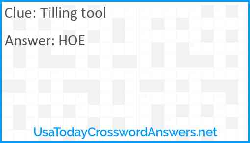 Tilling tool Answer