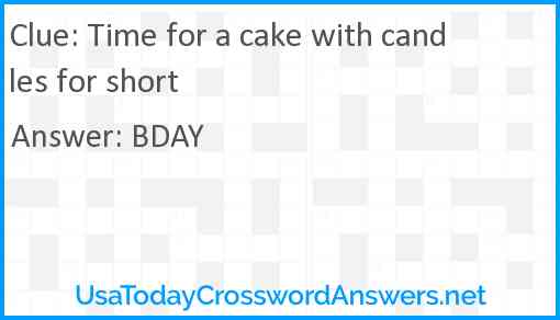 Time for a cake with candles for short Answer