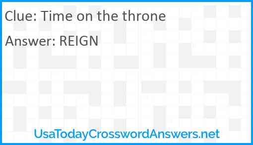 Time on the throne Answer
