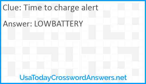 Time to charge alert Answer