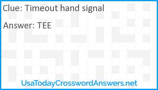 Timeout hand signal Answer