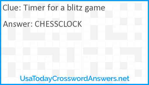 Timer for a blitz game Answer