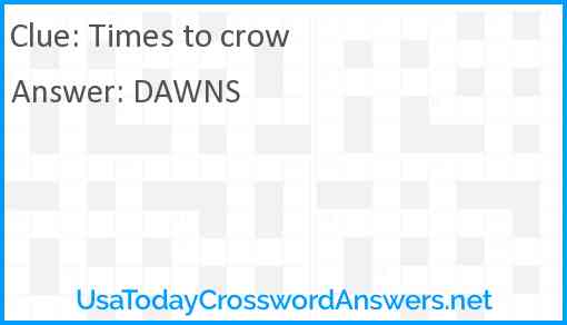 Times to crow Answer