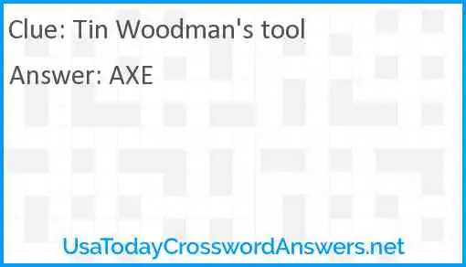 Tin Woodman's tool Answer