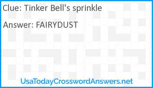 Tinker Bell's sprinkle Answer
