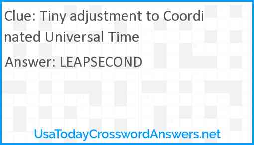 Tiny adjustment to Coordinated Universal Time Answer