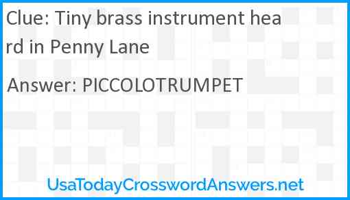 Tiny brass instrument heard in Penny Lane Answer