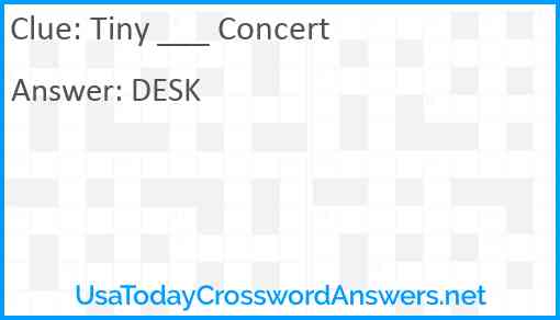 Tiny ___ Concert Answer