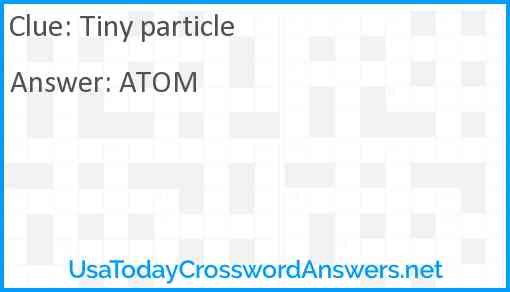 Tiny particle Answer