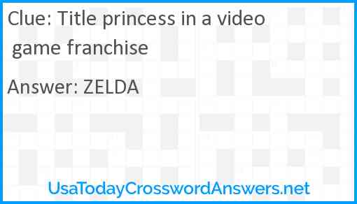 Title princess in a video game franchise Answer