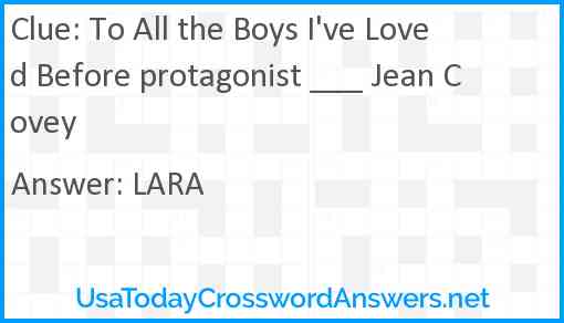 To All the Boys I've Loved Before protagonist ___ Jean Covey Answer