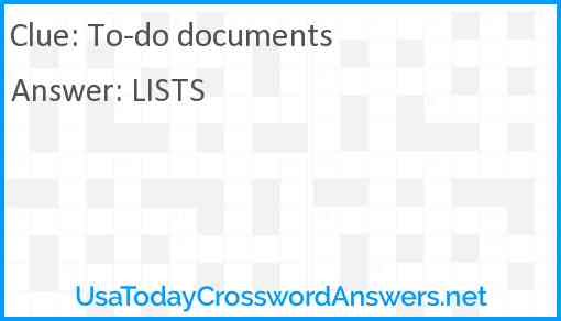 To-do documents Answer