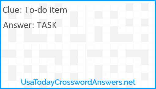 To-do item Answer