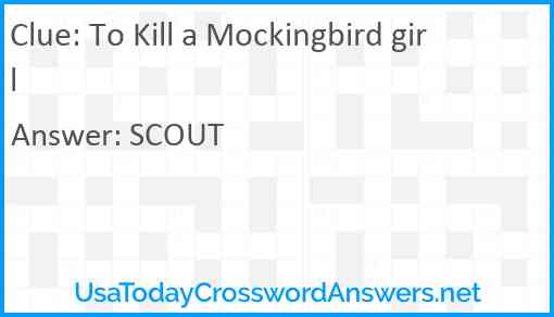 To Kill a Mockingbird girl Answer