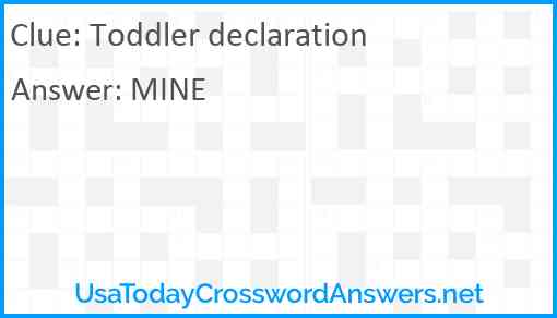 Toddler declaration Answer