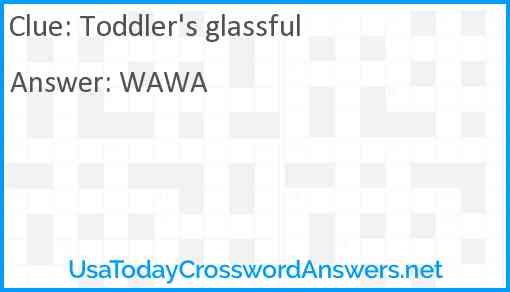 Toddler's glassful Answer