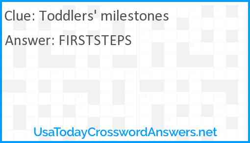 Toddlers' milestones Answer