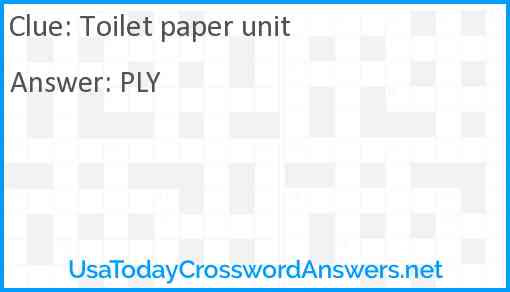 Toilet paper unit Answer