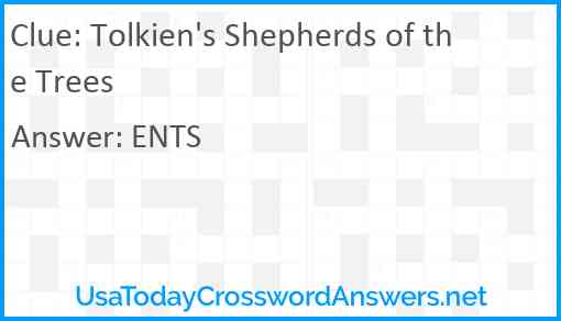 Tolkien's Shepherds of the Trees Answer