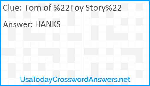Tom of %22Toy Story%22 Answer