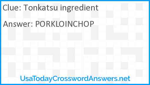 Tonkatsu ingredient Answer