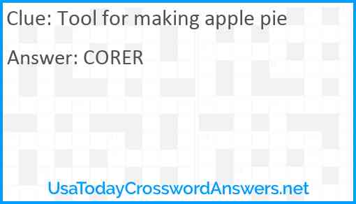 Tool for making apple pie Answer