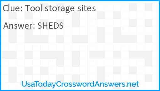 Tool storage sites Answer