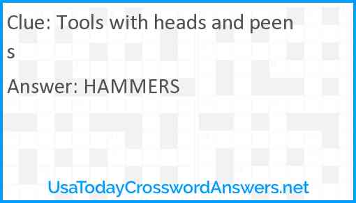 Tools with heads and peens Answer
