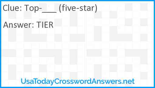 Top-___ (five-star) Answer