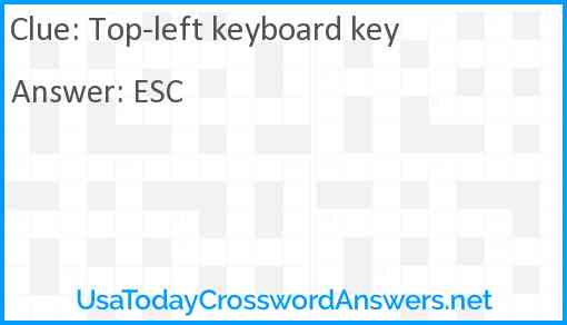 Top-left keyboard key Answer