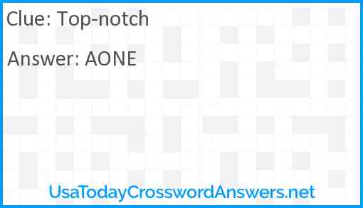 Top notch crossword clue UsaTodayCrosswordAnswers net