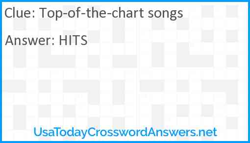 Top-of-the-chart songs Answer