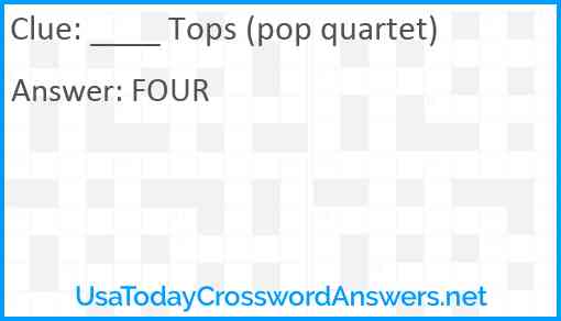 ____ Tops (pop quartet) Answer