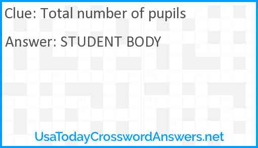 Total number of pupils Answer