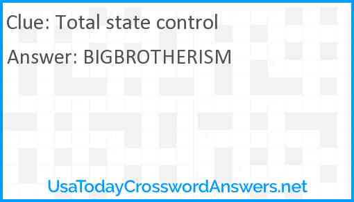 Total state control Answer