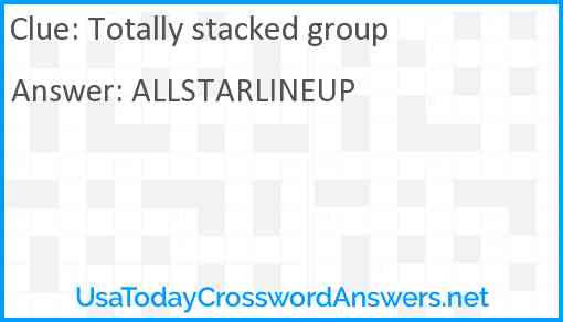 Totally stacked group Answer