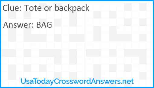 Tote or backpack Answer