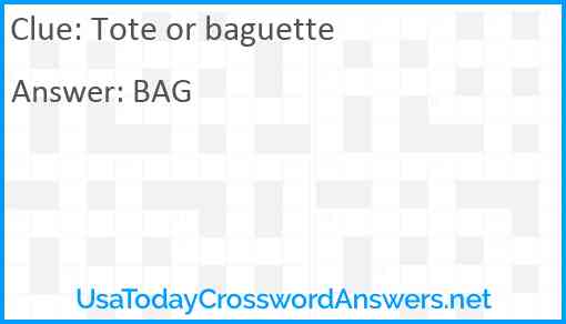Tote or baguette Answer