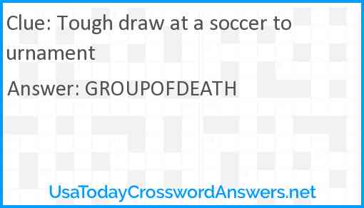Tough draw at a soccer tournament Answer