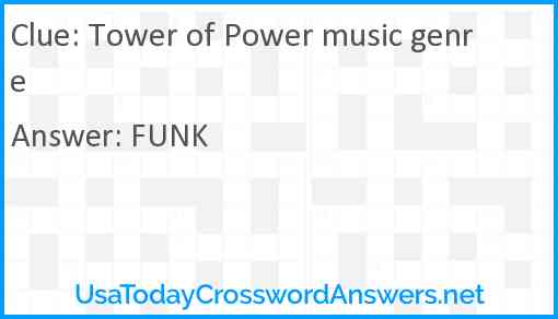 Tower of Power music genre Answer