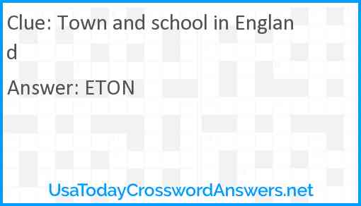 Town and school in England Answer