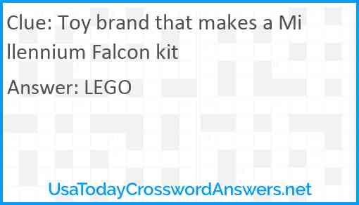 Toy brand that makes a Millennium Falcon kit Answer
