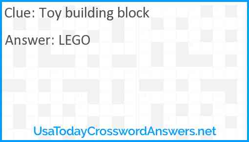 Toy building block Answer