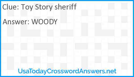 Toy Story sheriff Answer