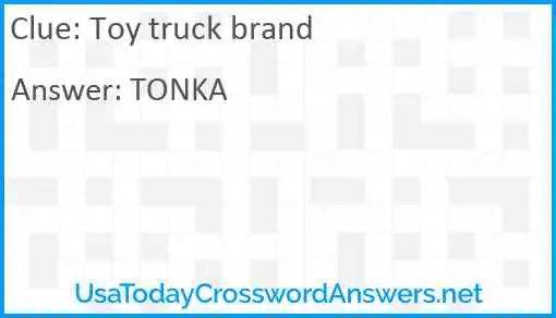 Toy truck brand Answer