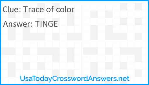 Trace of color Answer
