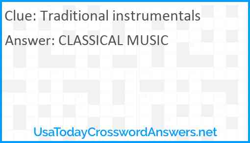 Traditional instrumentals Answer