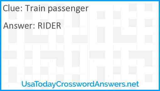 Train passenger Answer